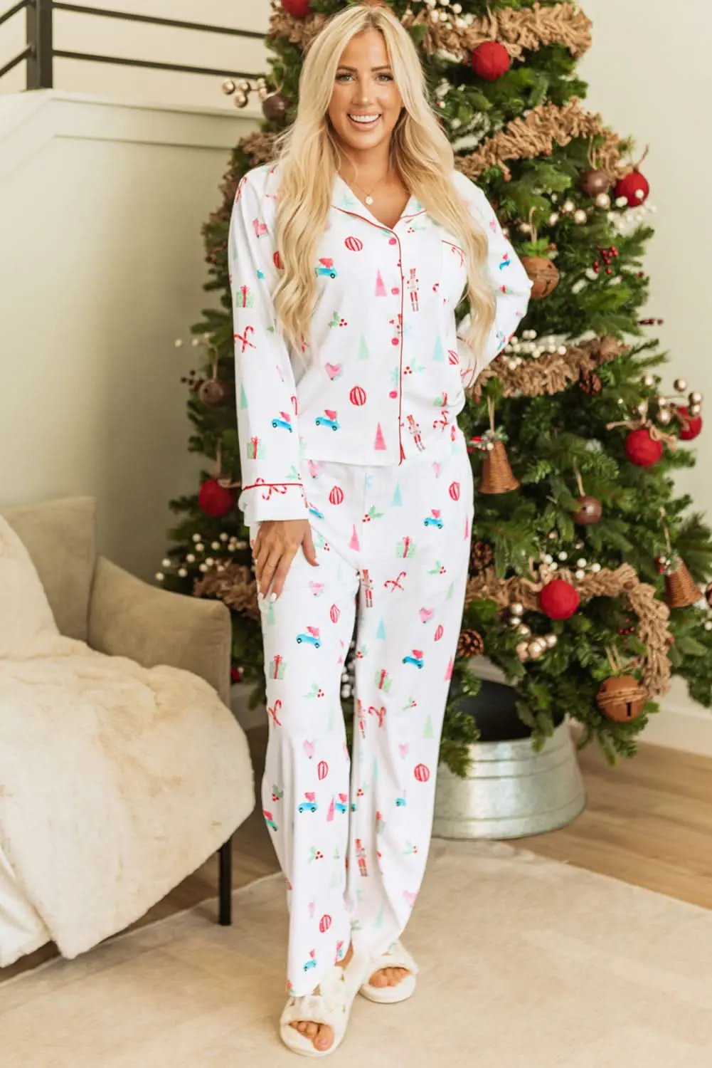 Festive White Christmas Pjs Set - Love Salve